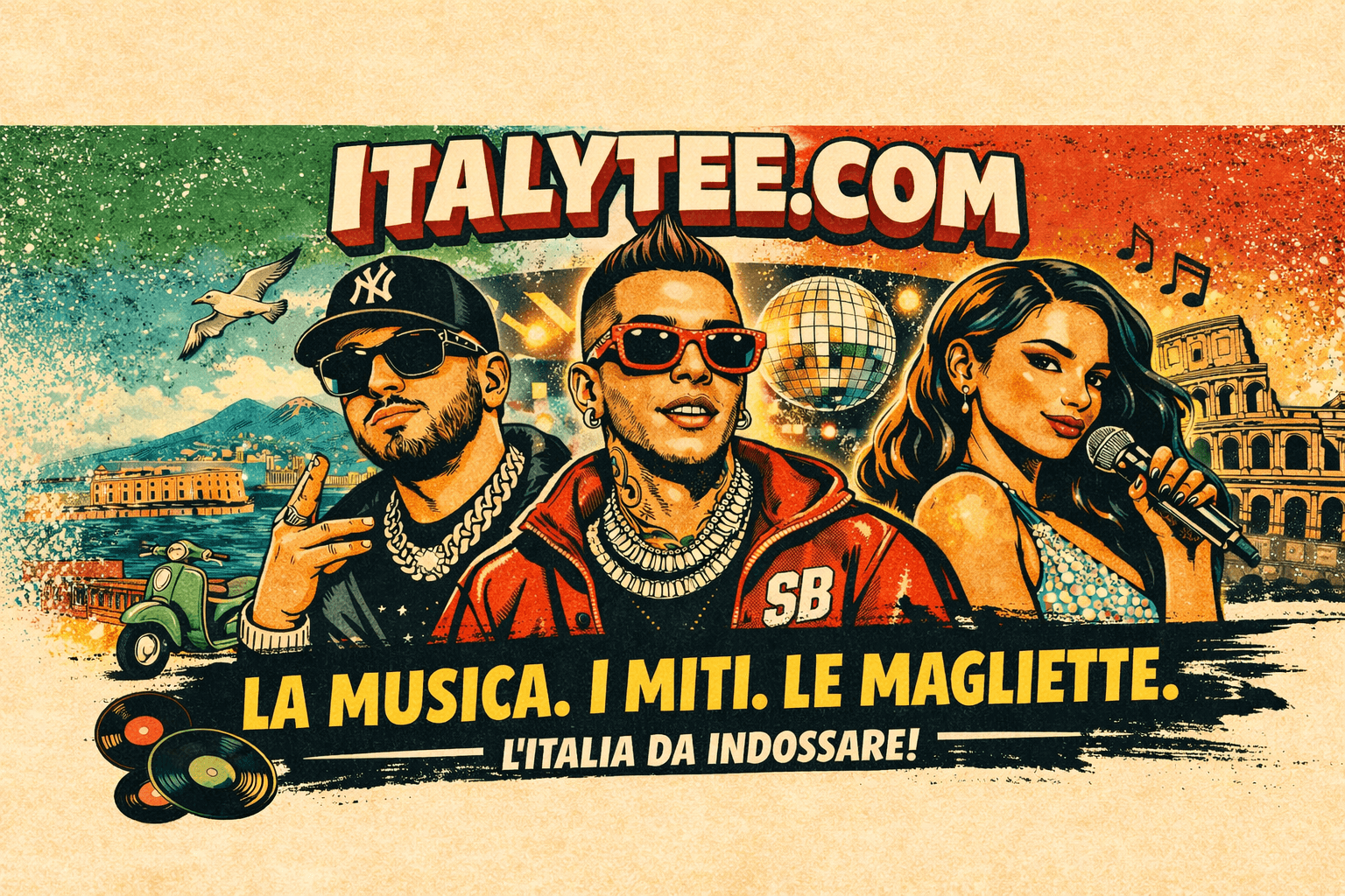 Banner for Italytee.com | Magliette Artisti Italiani & Merch Musicale